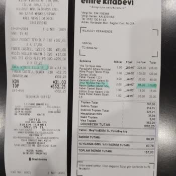 Emre Kitabevi (Sivas) Sivas Kırtasiye Şubesi Ürün Şikayeti