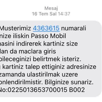 Passolig Kart Teslim Edilmiyor