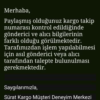 Sürat Kargo Kolimizi Kaybetti Ve Bulunamadı