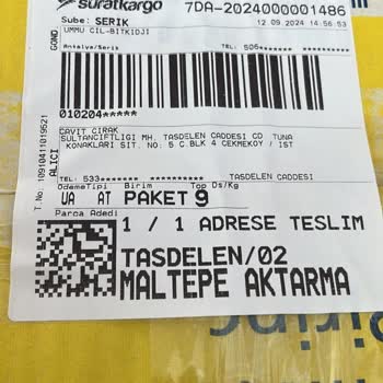 Sürat Kargo Kolimizi Kaybetti Ve Bulunamadı