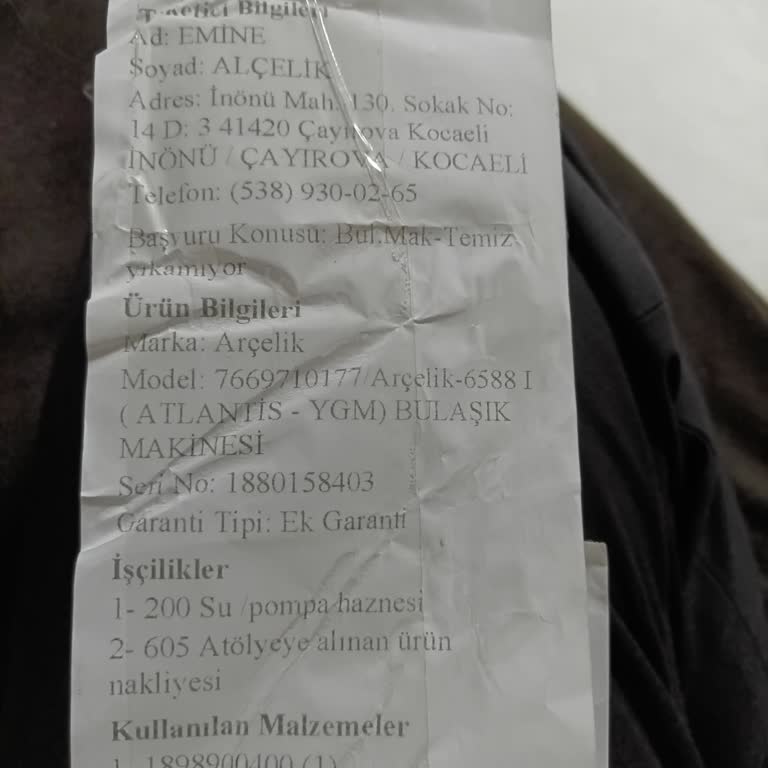 Arçelik Yetkili Servisi Bulaşık Makinesi Arızasını Gideremiyor