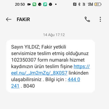 Fakir Mikrodalga Fırın İlk Kullanımda Arızalandı Ve Servis Süresi Aşıldı