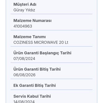 Fakir Mikrodalga Fırın İlk Kullanımda Arızalandı Ve Servis Süresi Aşıldı
