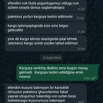Seboştan Geleneksel Köy Ürünleri Ücret İadesi Yapmıyor