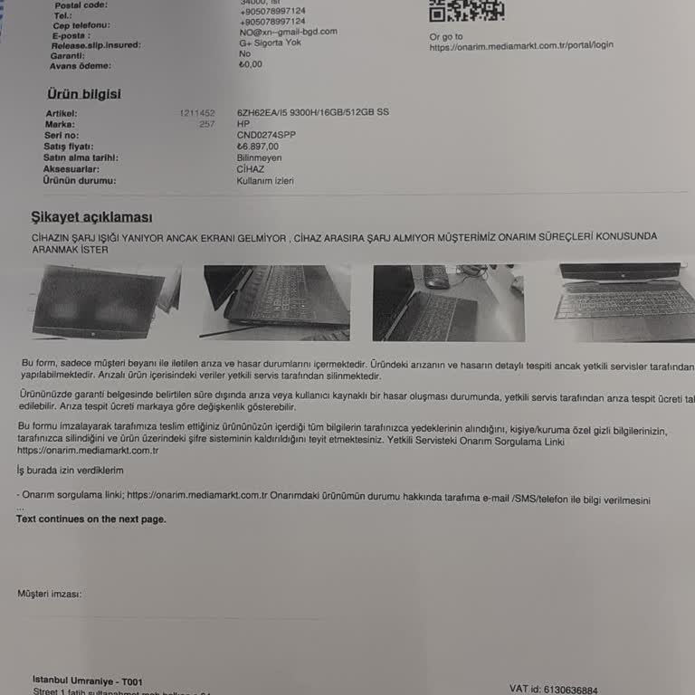 HP Servisi Müşteri Memnuniyetsizliği