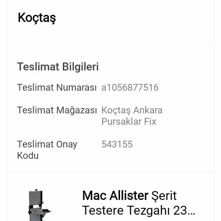 Koçtaş Siparişiniz Hazırlanıyor. Kaç Gündür Aynı