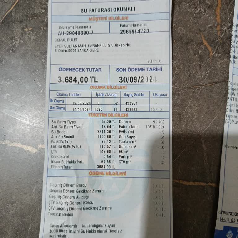 İstanbul Büyükşehir Belediyesi Su Faturam 3 Bin Tl Geldi