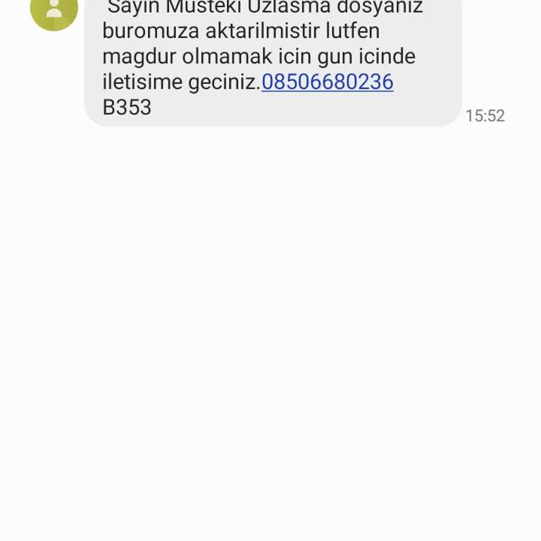 TALAYUZLSMA (SMS) Talayuzlsma Arabuluculuk Tarafıma Gelen Mesaj