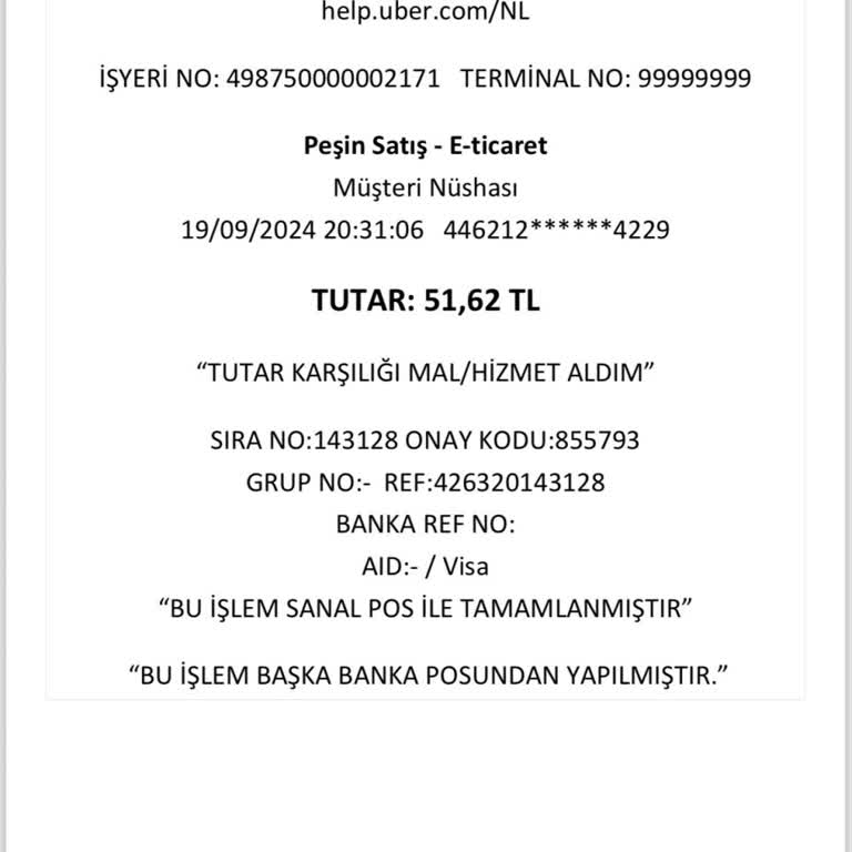 Uber Kullanmadığım Hizmet İçin Ücret Kesintisi