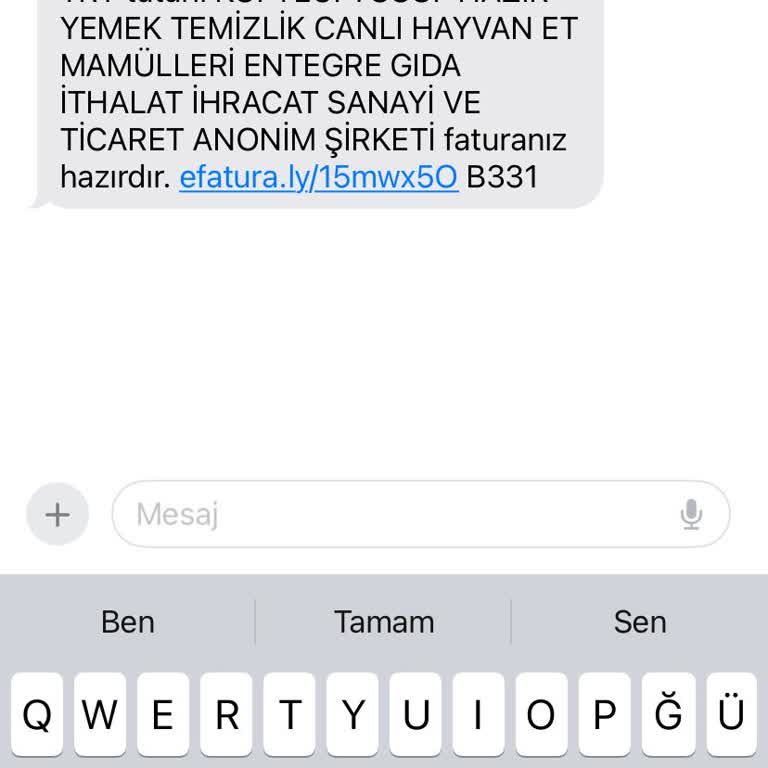 Elogo Faturanız Hazırdır Mesajı