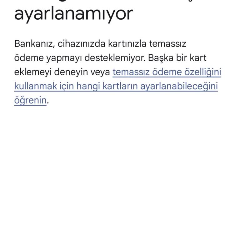 Halkbank NFC İle Ödemede Kart Desteklenmiyor Sorunu