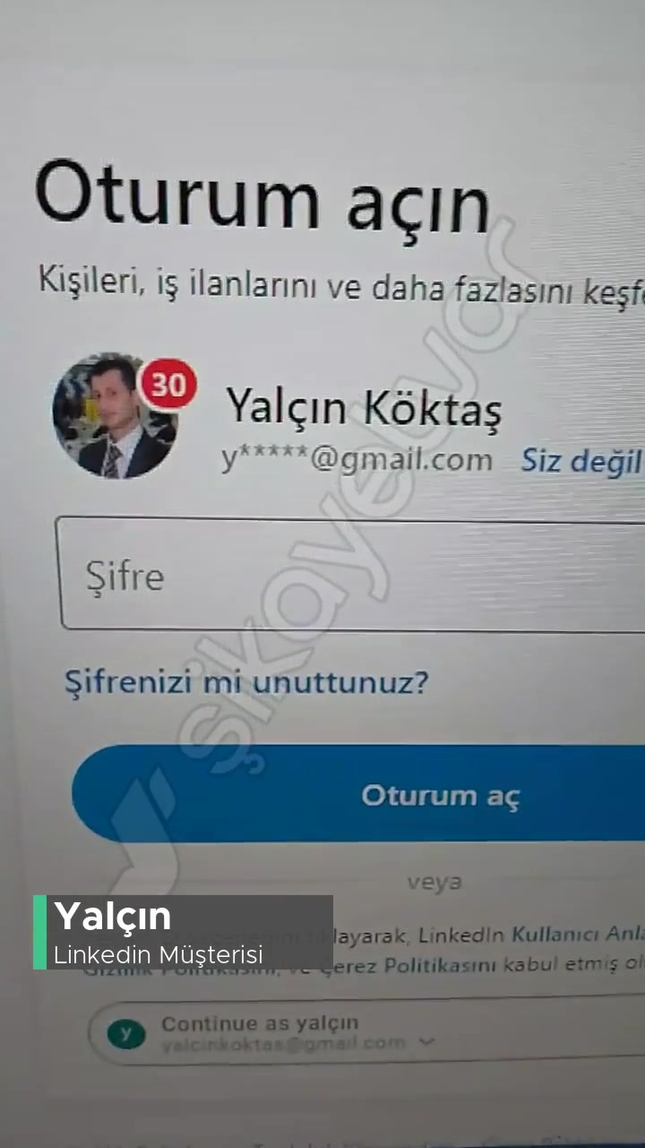 Linkedin Hesabım Çalınmış Kod Giriyorum Hata Veriyor! videonun kapak resmi