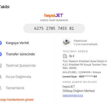 hepsiJET Ertesi Gün Teslim Diye Söylenen Fakat 4 Gündür Teslim Edilmeyen Kargo