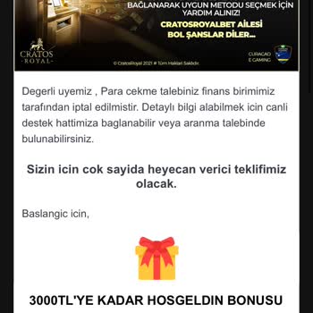 Cratos Royal Bet Bakiyemi Sıfırlayıp Boşalttılar