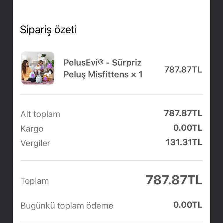 Pelusevi.com Siparişi Göndermedi!