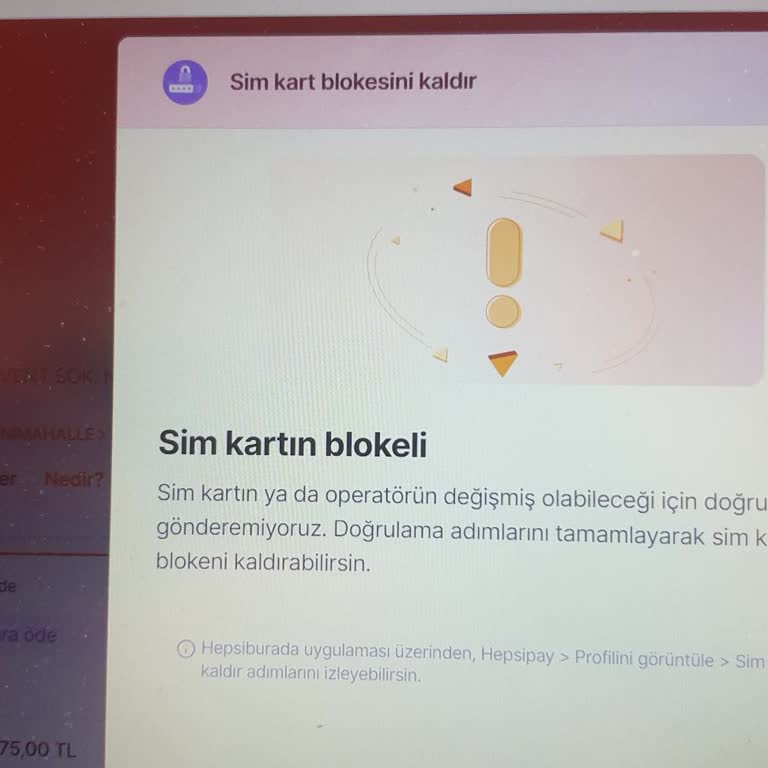 Hepsipay Operatör Değişikliği Sim Kart Bloke Sorunu.