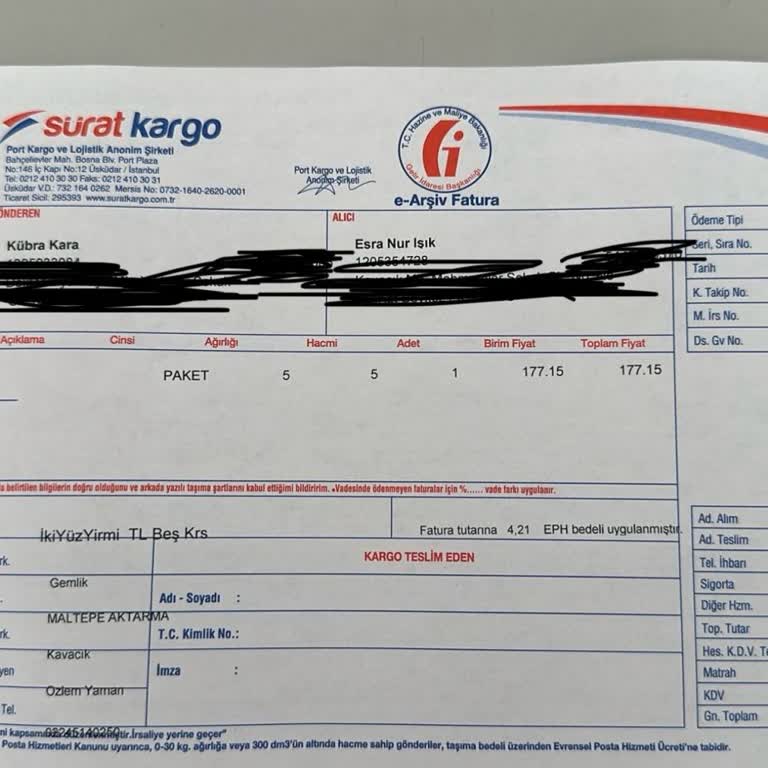 Sürat Kargo Kargomun Başkasına Teslim Edilmesi