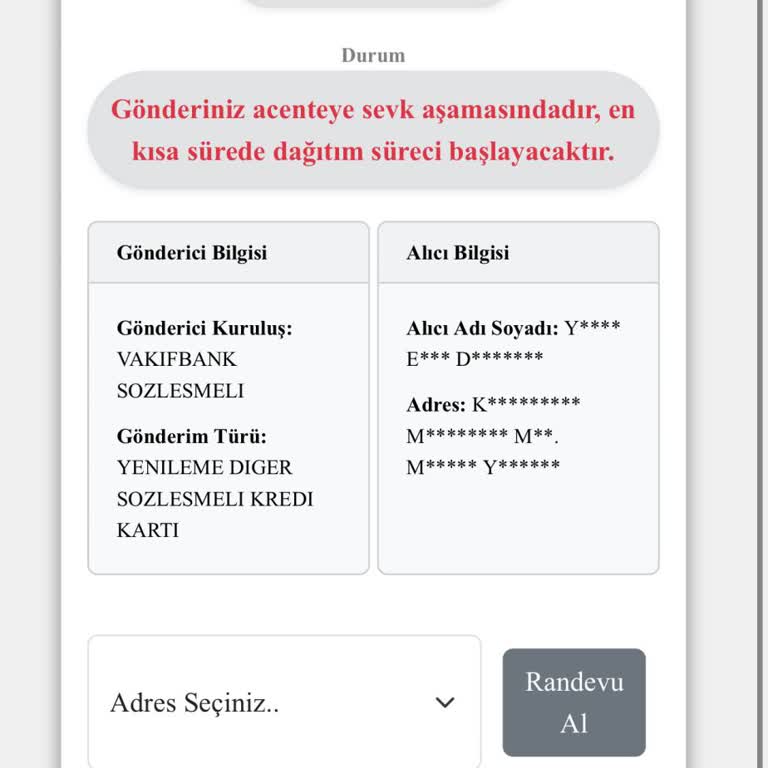 Kuryenet'in Kartımın Nerede Olduğunu Bilmemesi. Balgat Acentesi
