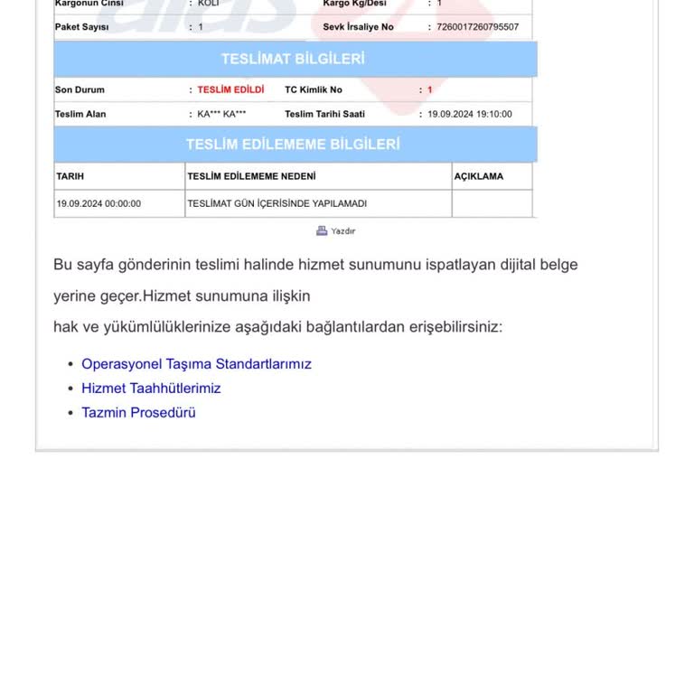 Aras Kargo Kargomu Kase Kaseye Teslim Etti?