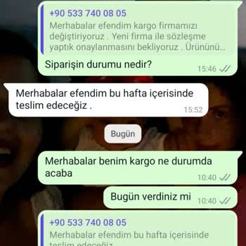 Gada Grup İsimli Firmanın Siparişleri Geciktirmesi Ulaşılamaması