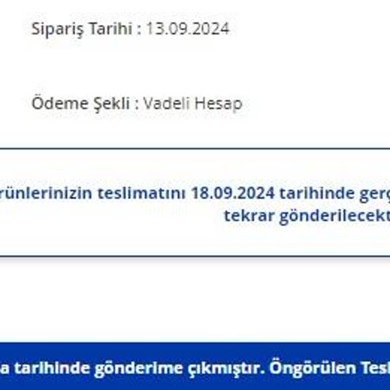 Avansas Teslim Edilmeyen Ürün