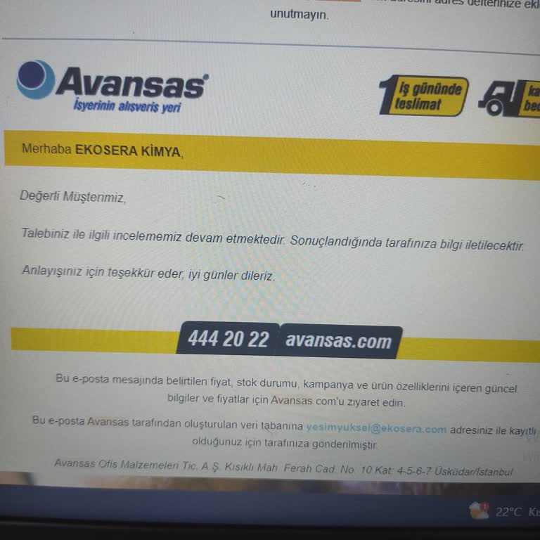 Avansas Ürün Teslimatımı 10 Gündür Yapmıyor