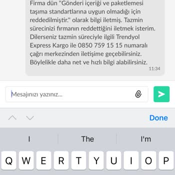 Dolap Tekerrür Kod Verip Trendyol Kargo Ücret İade Vermemesi