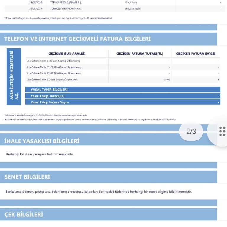 TBB (Türkiye Bankalar Birliği) Risk Merkezinde Hatalı Fatura Tutarı Borcu
