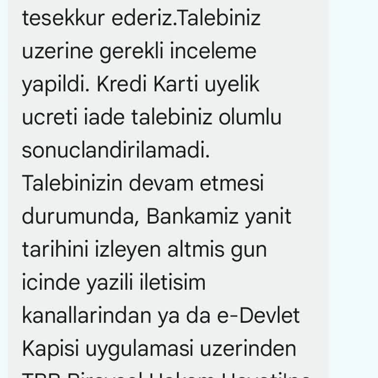 TEB Kredi Kartı Aidatını Geri İadesi (İade Etmiyor)