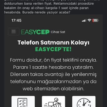 Easy Cep Cihaz Satışı Pişmanlığı!