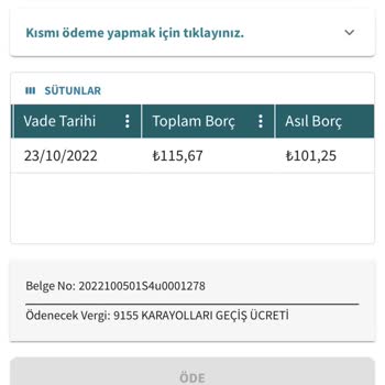 Karayolları Genel Müdürlüğü Sahibi Olmadığım HGS Borcu