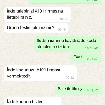 A101online.magazalarzincirim.com İademi Ve Maddi Manevi Zararımı Ödeyiniz Lütfen