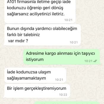 A101online.magazalarzincirim.com İademi Ve Maddi Manevi Zararımı Ödeyiniz Lütfen