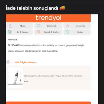 Trendyol Deerma Marka Mop İle Yaşadığım Sorun Ve Çözüm Süreci