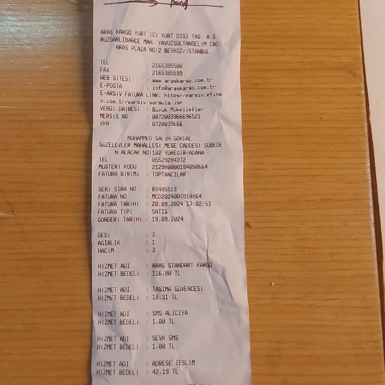 Aras Kargo Kargo Ücreti Ve Şube Teslim Sorunu