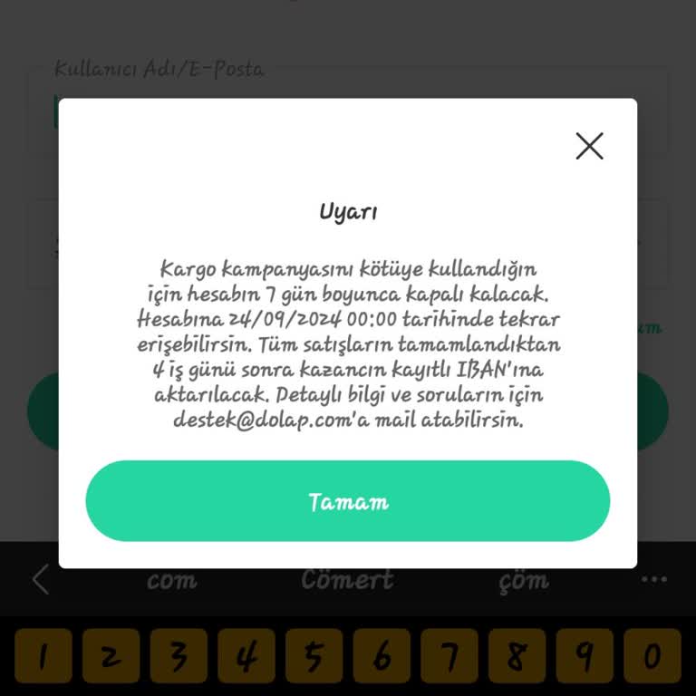 Dolap Uygulamasında Askıya Alınan Hesap Ve İade Edilmeyen Para