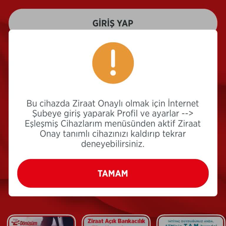 Ziraat Bankası İnternet Bankacılığı Giriş Yapamamak