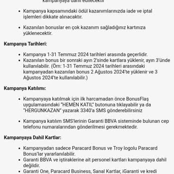 Garanti Bankası'nın Bonus Kampanyası Hayal Kırıklığı Yarattı
