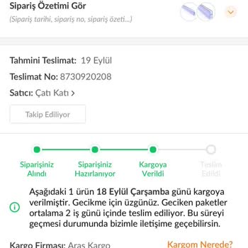 Aras Kargo İlgisizliği Ve Siparişi Getirmemesi
