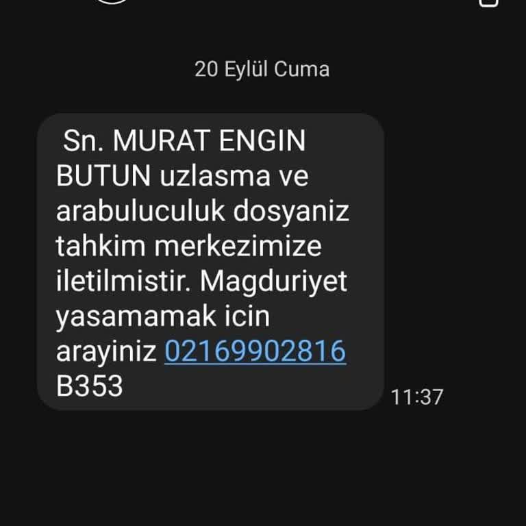 TLY UZLASMA (SMS) İzinsiz Gönderilen SMS Ve Sahte Arabuluculuk İddiası