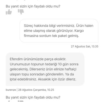 Burenze.com Ürünüm Gelmedi. Firma İlgisiz