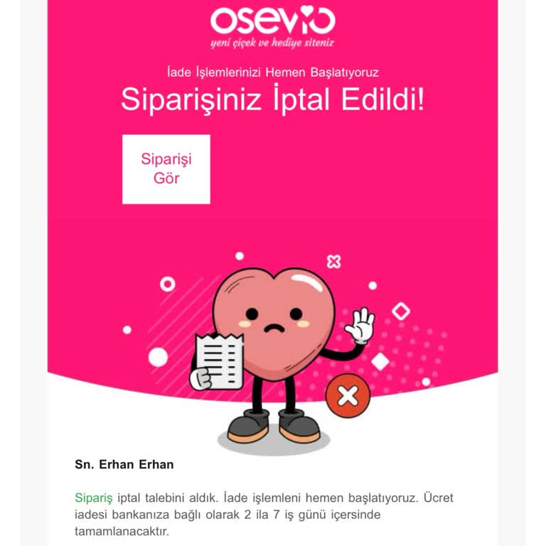 Osevio.com Zamanında Teslim Edilmeyen Sipariş Sorunu