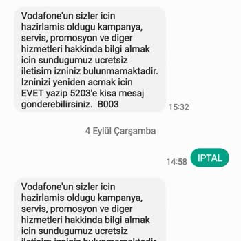 Vodafone Spam Mesajları ve Canlı Destek Sorunu