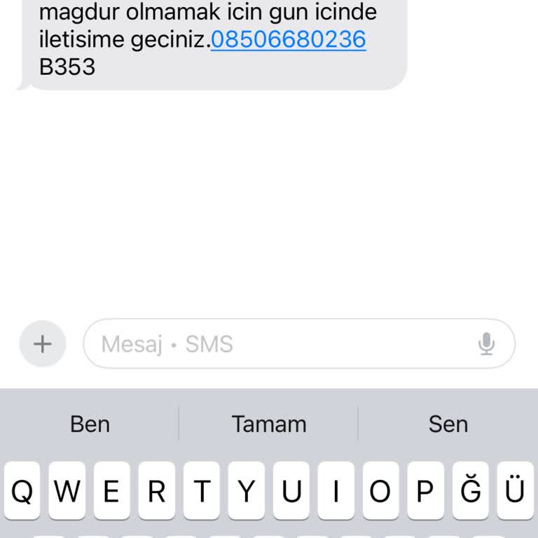 TLY UZLASMA (SMS) Yanıltıcı SMS İle Mağduriyet Yaşadım