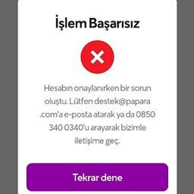 Papara Kimlik Doğrulaması Sorunu