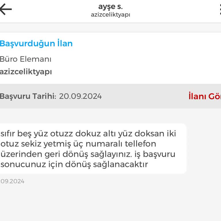 İşin Olsun Gelen Kodu Söyleme