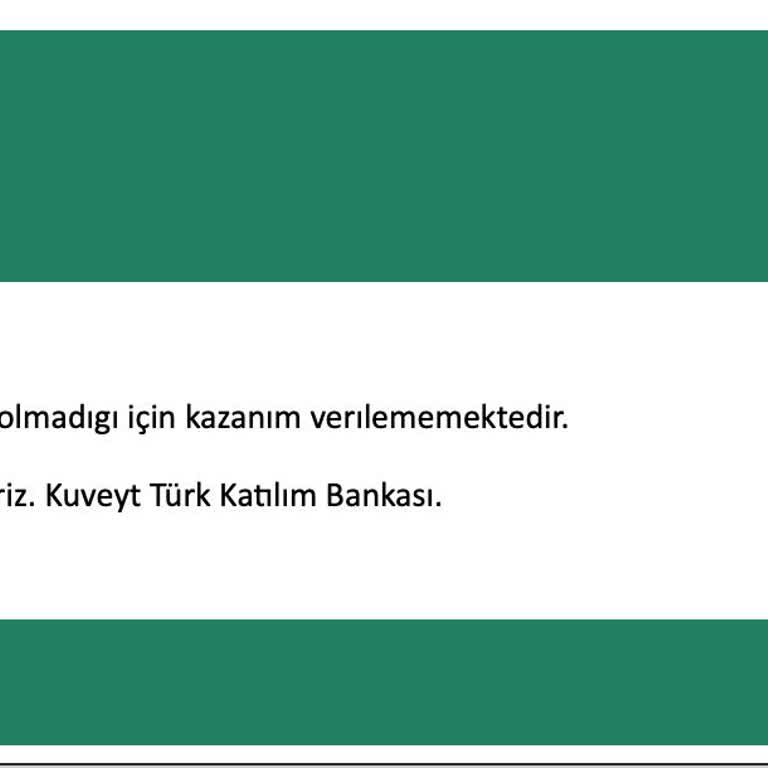 Kuveyt Türk Sistemsel Sorundan Ötürü Verilmeyen Miller