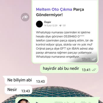 Meltem Oto Çıkma WhatsApp Üzerinden Sipariş Edilen Mercedes Farı Gönderilmedi