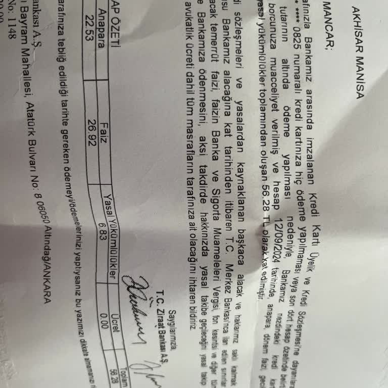 Ziraat Bankası'nda Kapanan Kredi Kartı Borcu İçin Yaşanan Mağduriyet