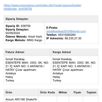 Uygunparca.com Para İadesi Halen Yapmadılar Yanlış Ürün Gönderdiler Telefona Bakan Yk